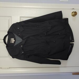 Merona Water Resistant Hooded Rain Jacket Size S Black